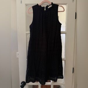 LOFT Black Eyelet Dress